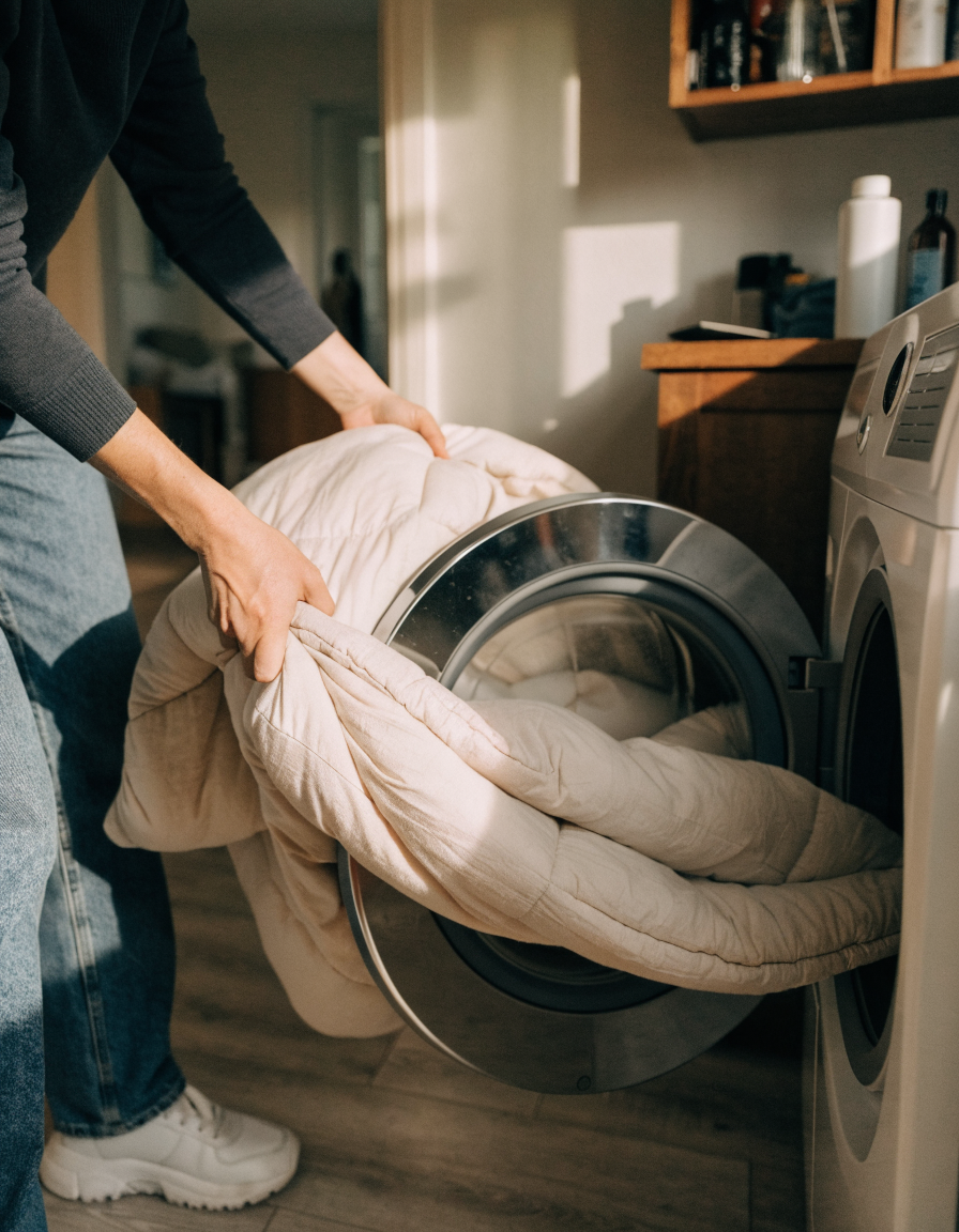 EasySleep Comforter fits in a standard washing machine